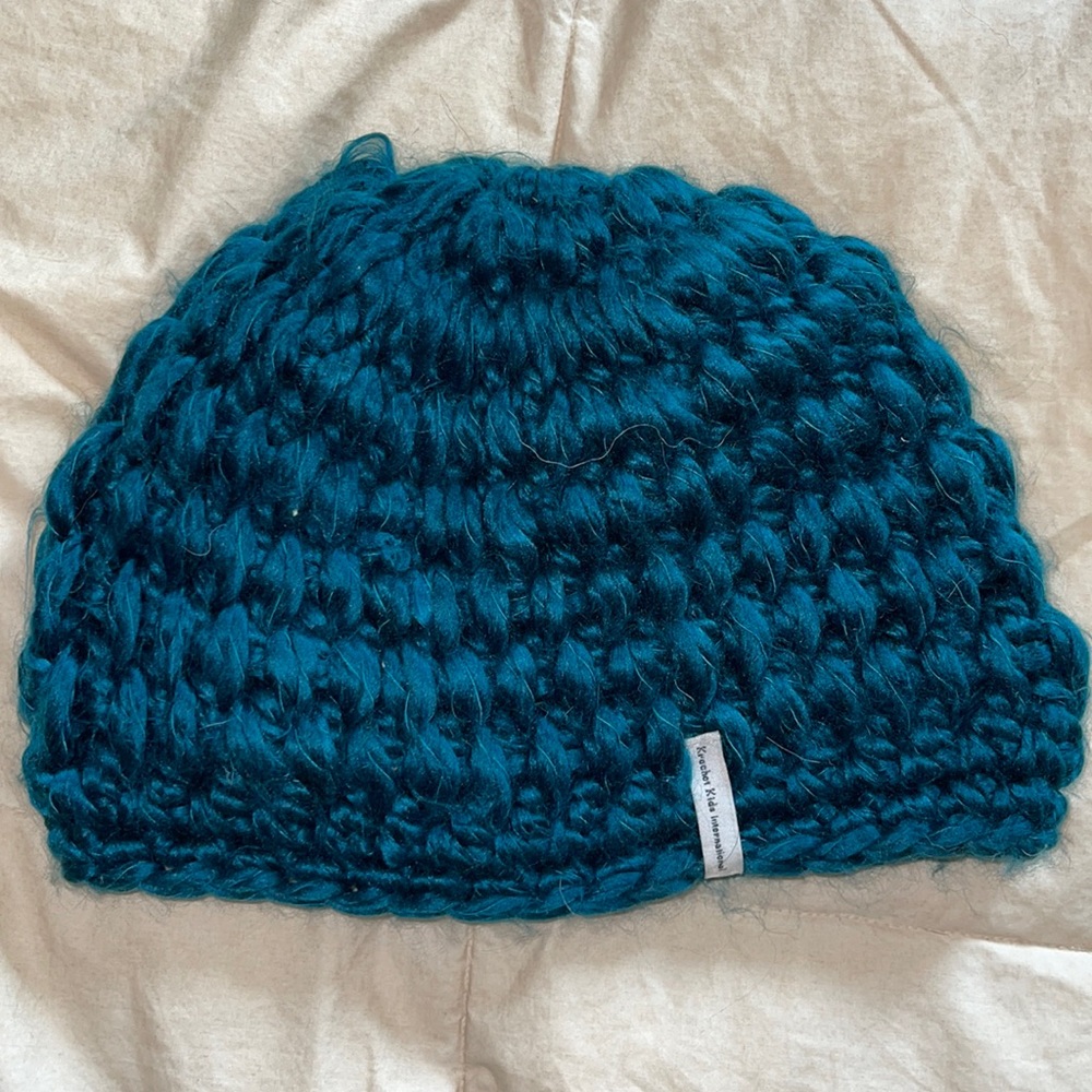 Beautiful teal Krochet Kids International Beanie. So soft.